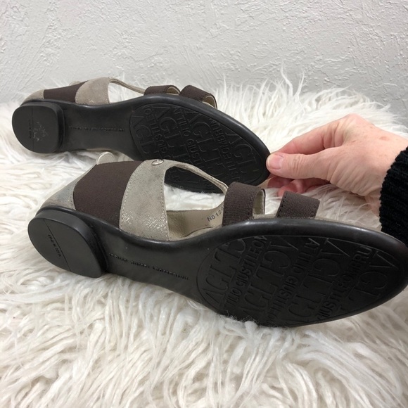 ATTILIO GIUSTILLE LEOMBRUNI - AGL - SIZE 7 / 37 - BROWN METALLIC SANDALS S3 - Picture 10 of 16